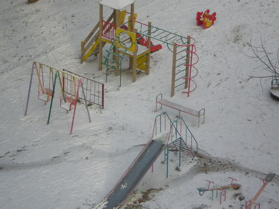 фото Одесса снегопад  двор